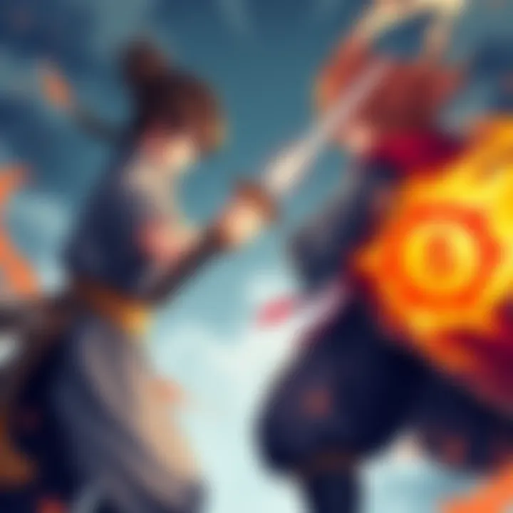 Zenitsu and Tanjiro ready to fight, showcasing their respective combat styles and strength, with Zenitsu wielding a sword and Tanjiro demonstrating Sun Breathing techniques