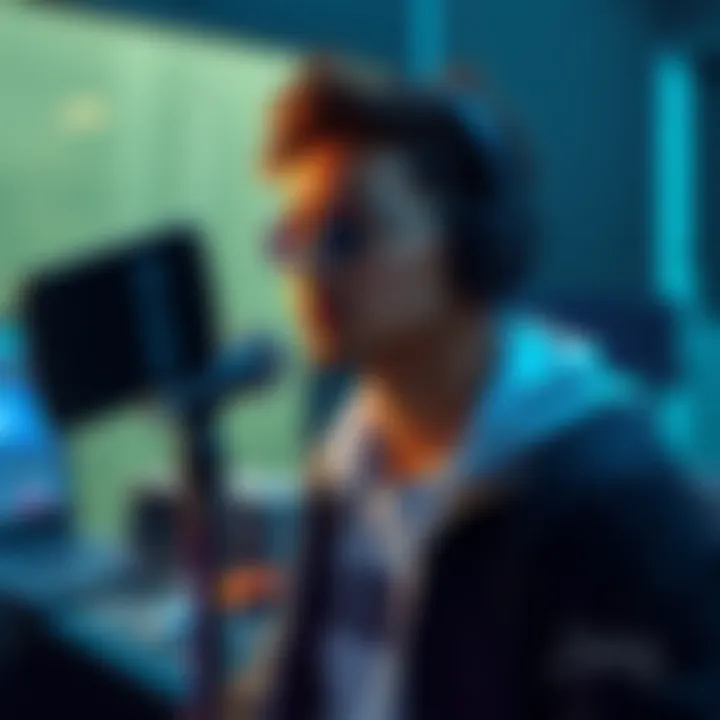 Zeno Robinson in a recording studio, showcasing his talent in animation and video games