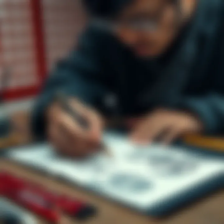 Zentisu Drawing Techniques An artist creating intricate Zentisu drawings with simple patterns and fine details on paper.