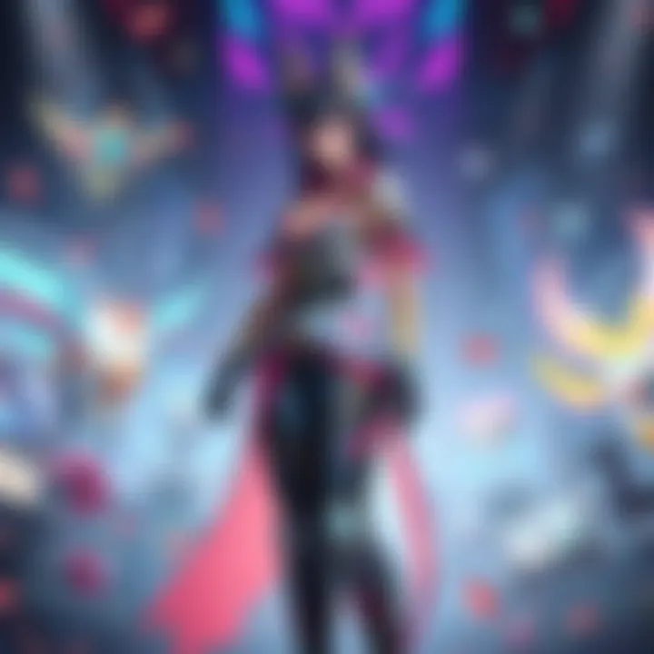 Zeta Aura in her new outfit Zeta Aura stands confidently in her new stylish outfit, showcasing vibrant colors and intricate designs, set against a lively gaming background.