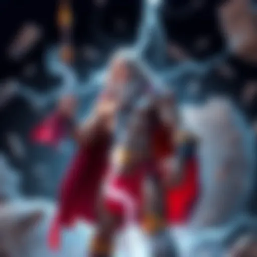 Zeus stands confidently with a lightning bolt, surrounded by promotional elements showcasing his character appeal.