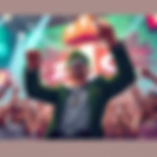 Zoro celebrates being number one in charts with fans cheering and banners displayed