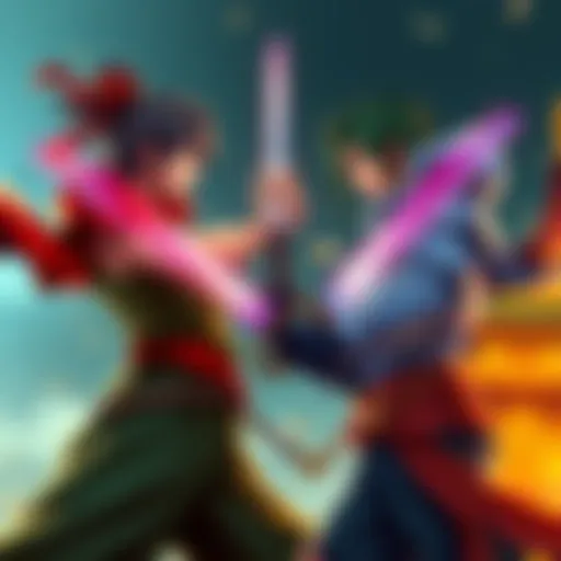 Elbaf Zoro and Wano Zoro stand face to face, both with swords drawn, showcasing their unique styles and powerful stances in a dynamic showdown