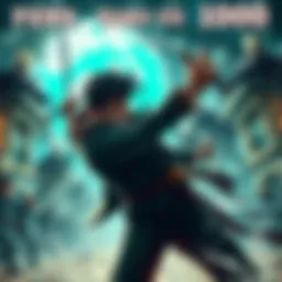 Zoro battles multiple Baroque Works agents in an intense action scene