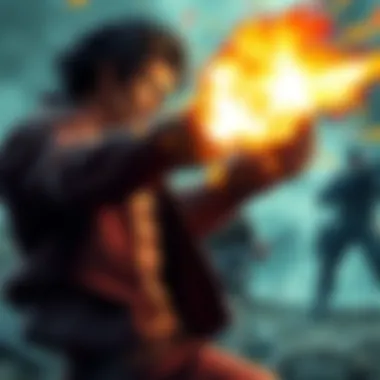 Zoro striking fiercely in a dramatic battle, with a Marine in the background showing shock at the violence.