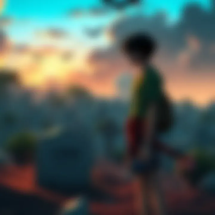 Zoro standing solemnly at Luffy's grave, showing a deep bond and reflection.