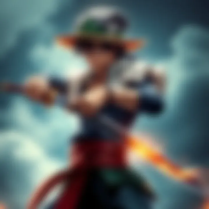 A detailed Zoro cosplay from the Skypiea arc, showcasing the character's unique outfit and sword.