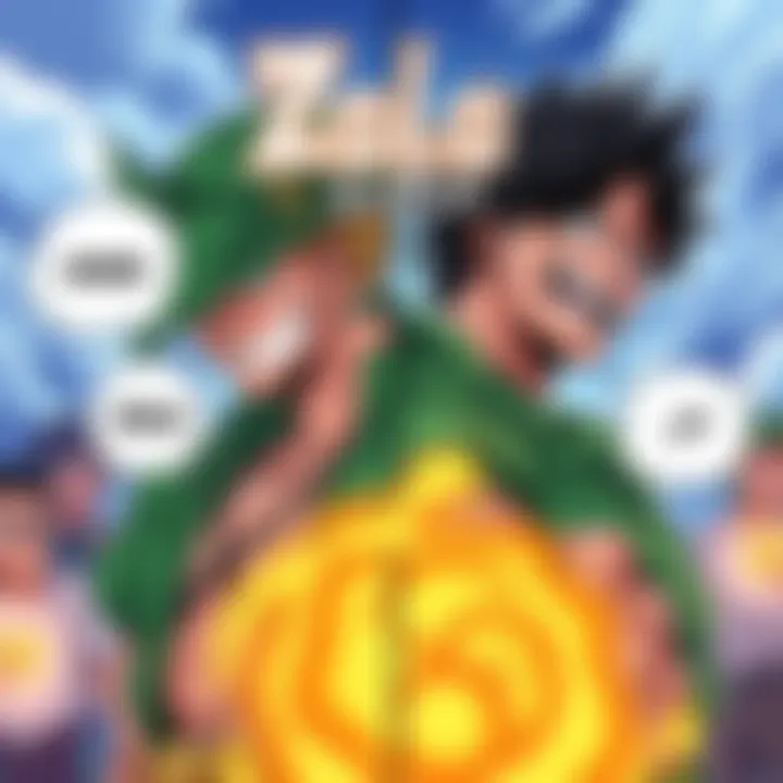 Illustration showing Zoro and Zolo in a manga panel with fans discussing their names, highlighting the differences between the two versions.