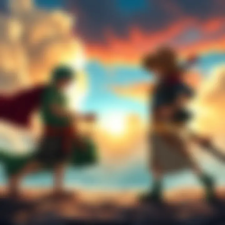 Zoro and Whitebeard in a tense battle stance with a backdrop of a dramatic sky, reflecting the current power shift in the matchups