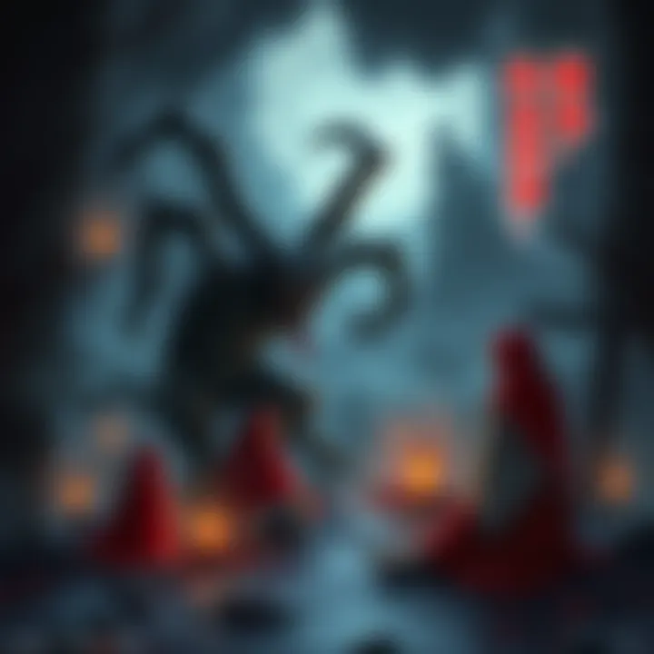 A dark and eerie manga scene depicting Zounose's youkai, surrounded by shadows and haunted imagery, showcasing their struggle for survival without harming humans.